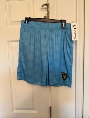 Messi Light Blue Kids Athletic Shorts